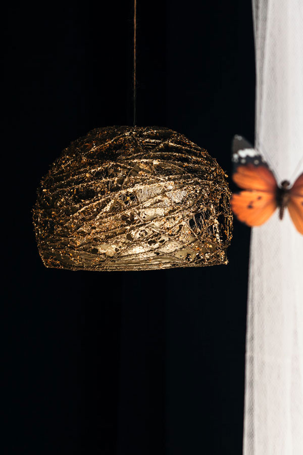 DIY gold leaf pendant light