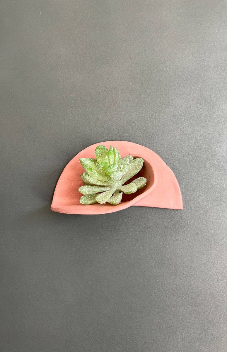Mini air dry clay shelf for dorm decor and locker decor. No nails required!