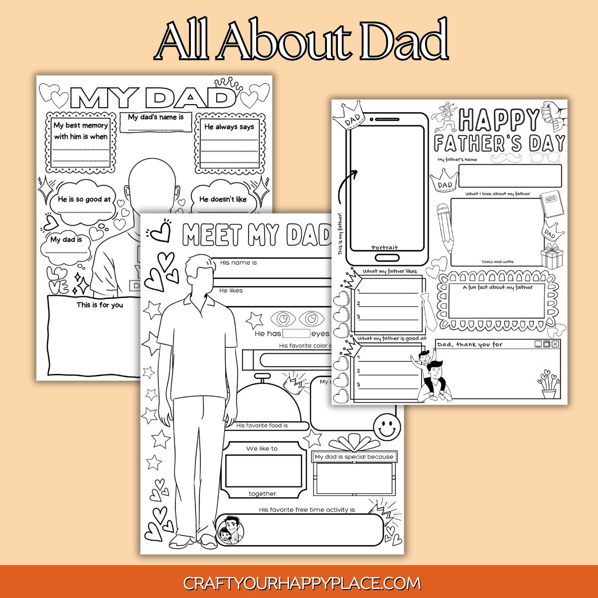 all about dad fathers day coloring pages