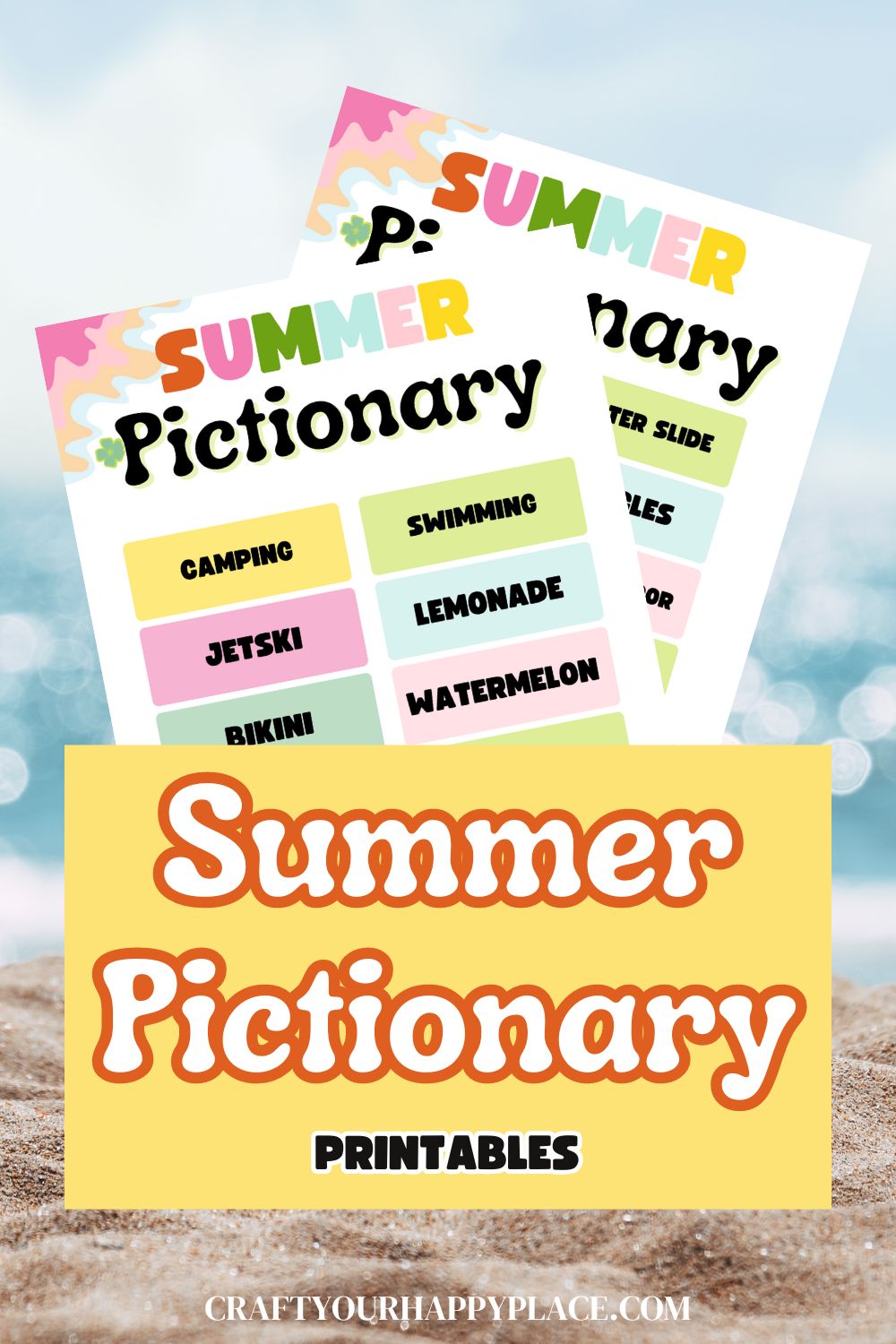 Summer Pictionary printable