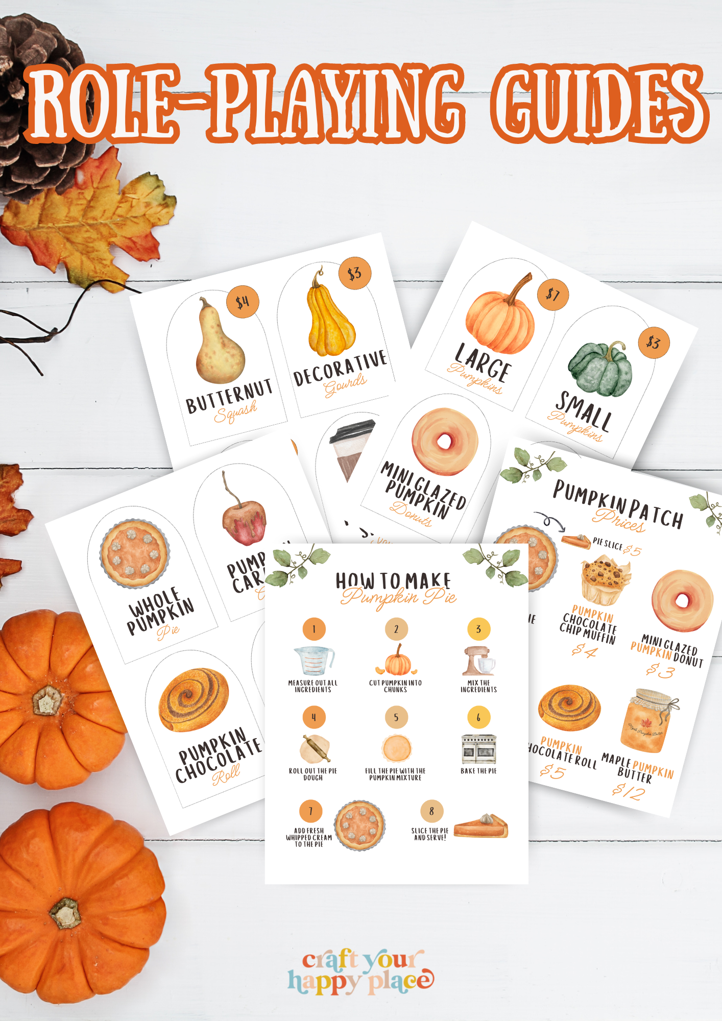 Pumpkin Patch Dramatic Play Kit (Free Printable)