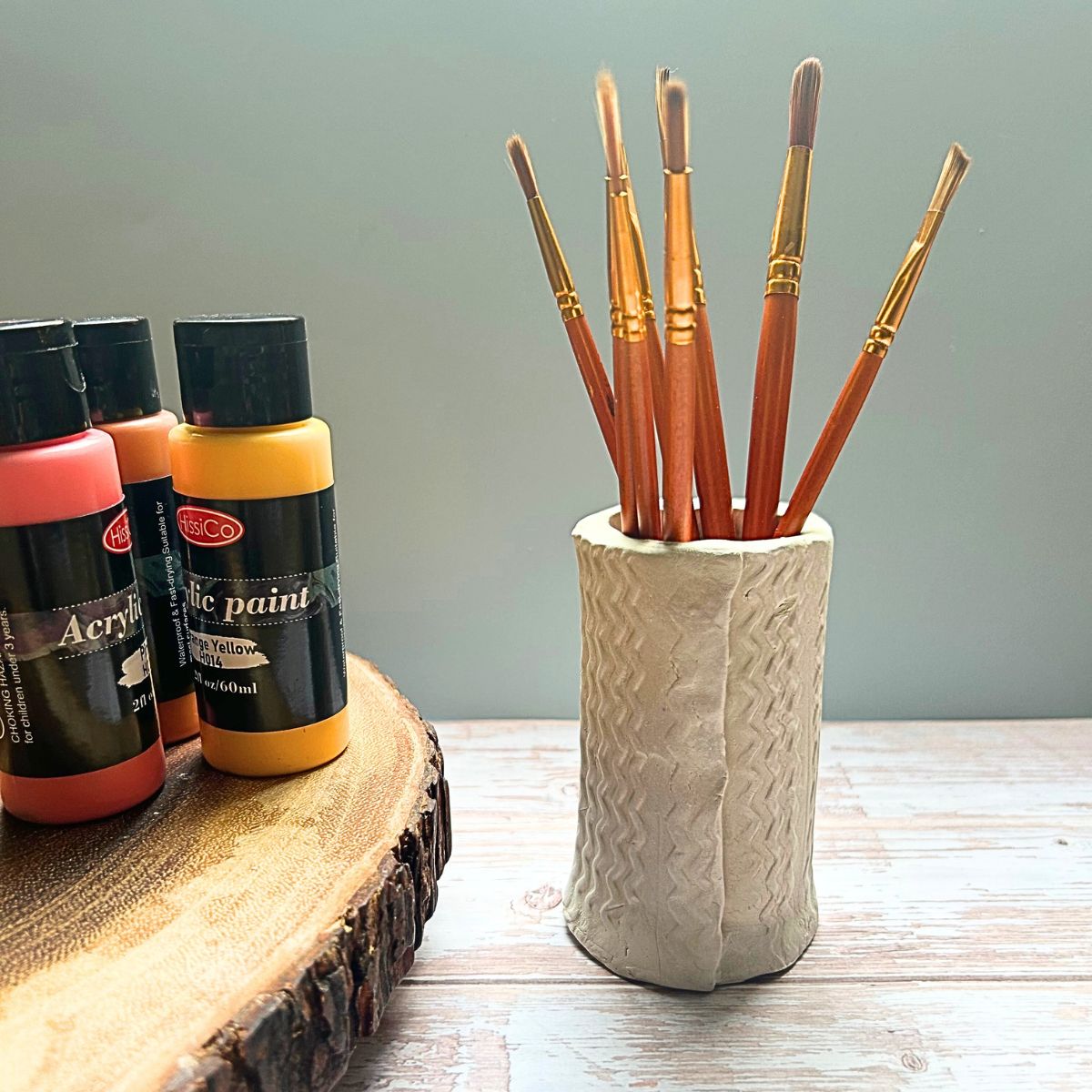 How to Make a DIY Pen Holder From Air Dry Clay