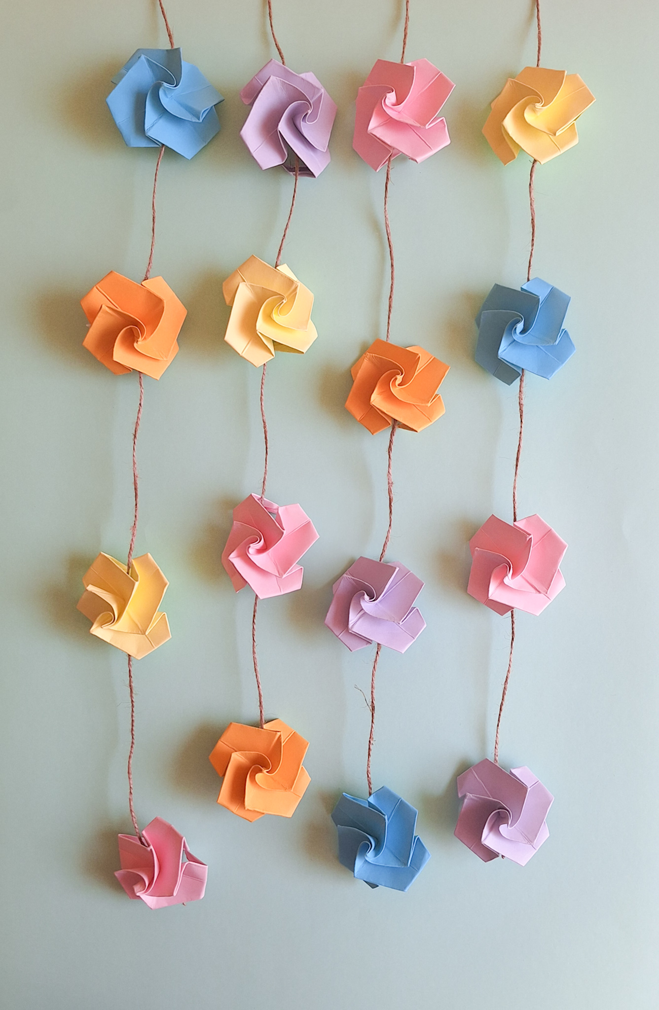 DIY Origami Flower Curtain