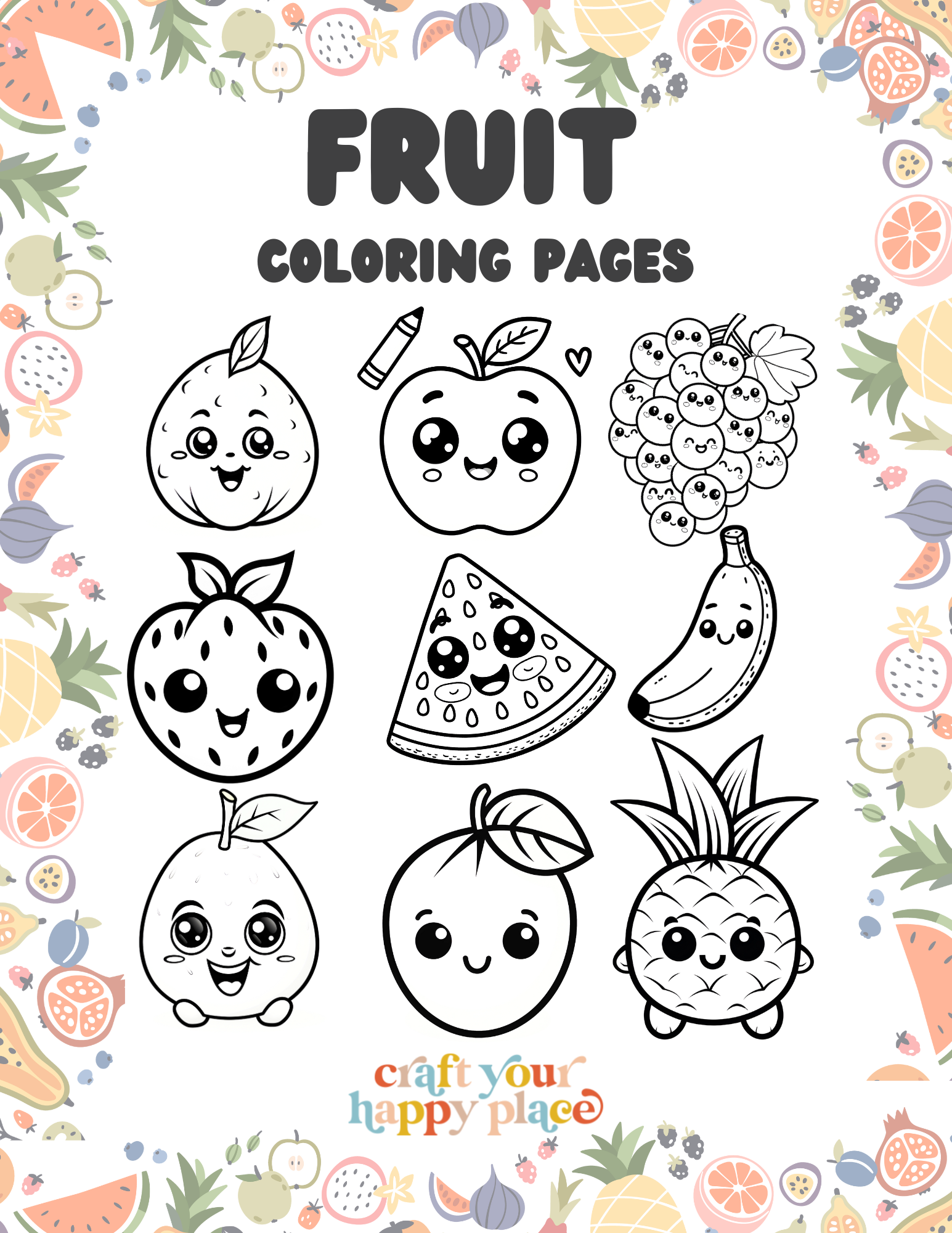 Free Printable Fruit Coloring Pages