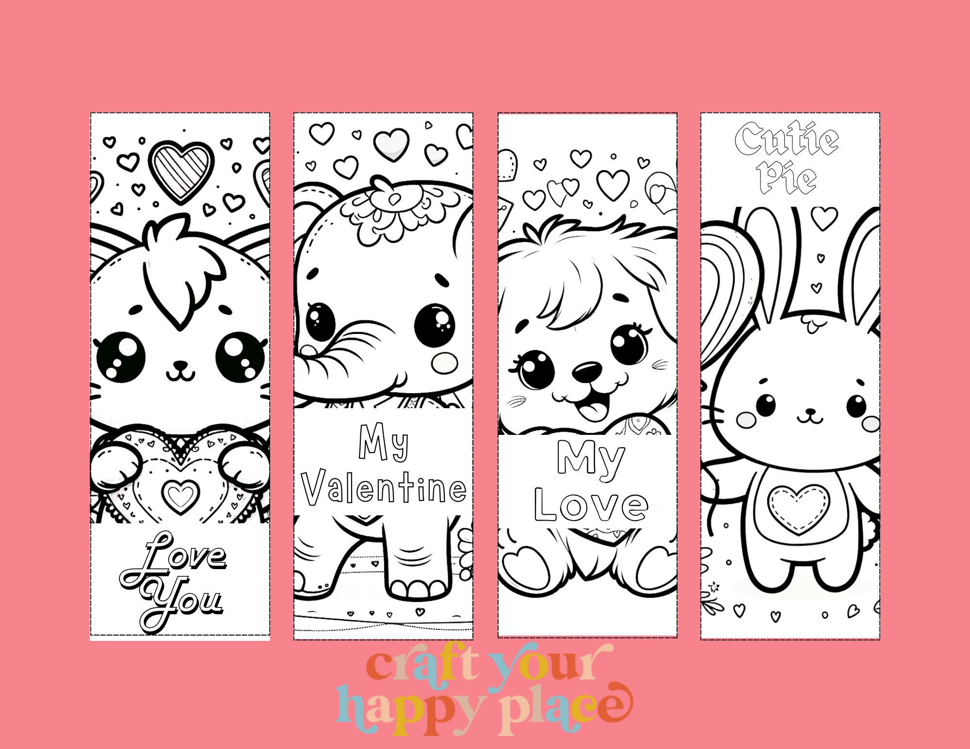 Free Valentine’s Day Coloring Bookmarks Printable
