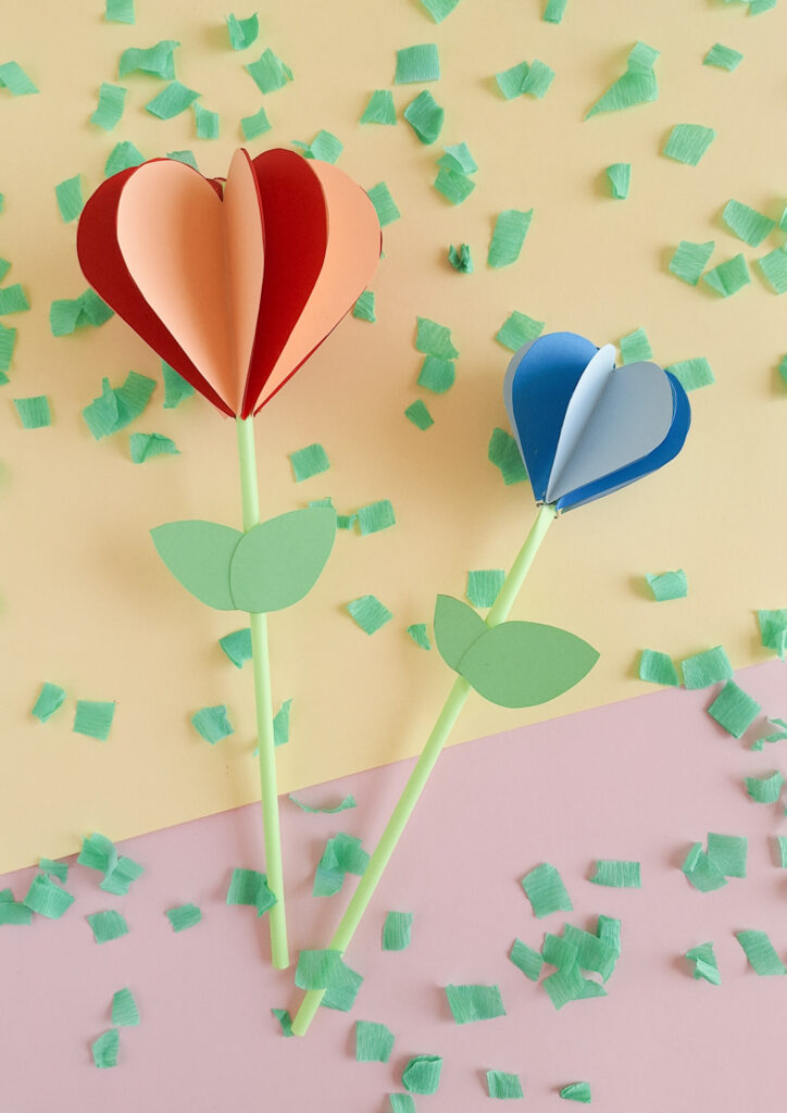 Heart Paper Flowers